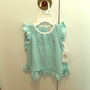 Ralph Lauren blue and white polka dotted dress